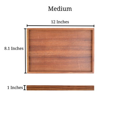 Sizing photo of medium Acacia wooden tray